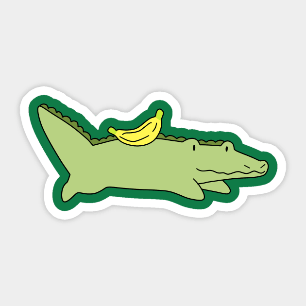 Banana Alligator Sticker by saradaboru